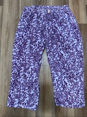 Girls' Purple Leopard Print Fleece Joggers